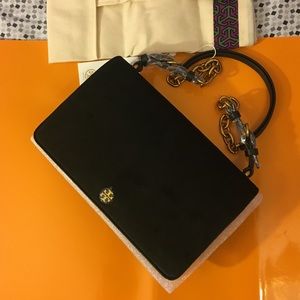 TORY BURCH  SADIE VELVET SHOULDER BAG